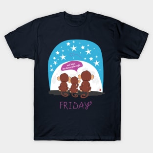 It's Friday so it's monkey family looking for the stars T-Shirt